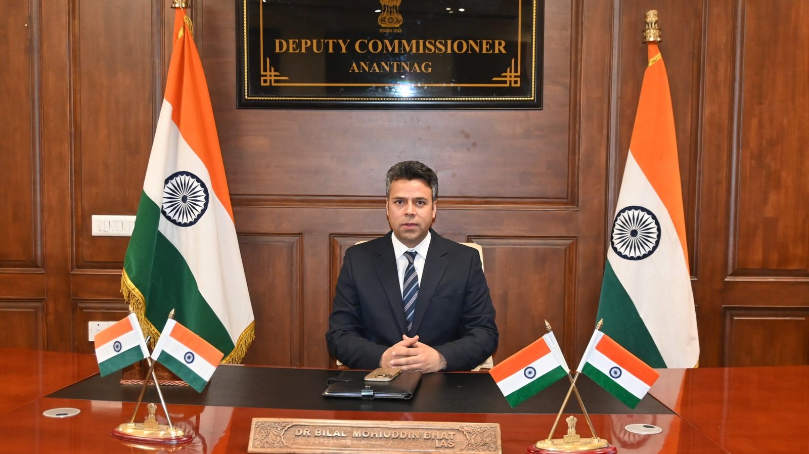 Dr Bilal Mohi-ud-Din Bhat, IAS, at the office of the Deputy Commissioner, Anantnag